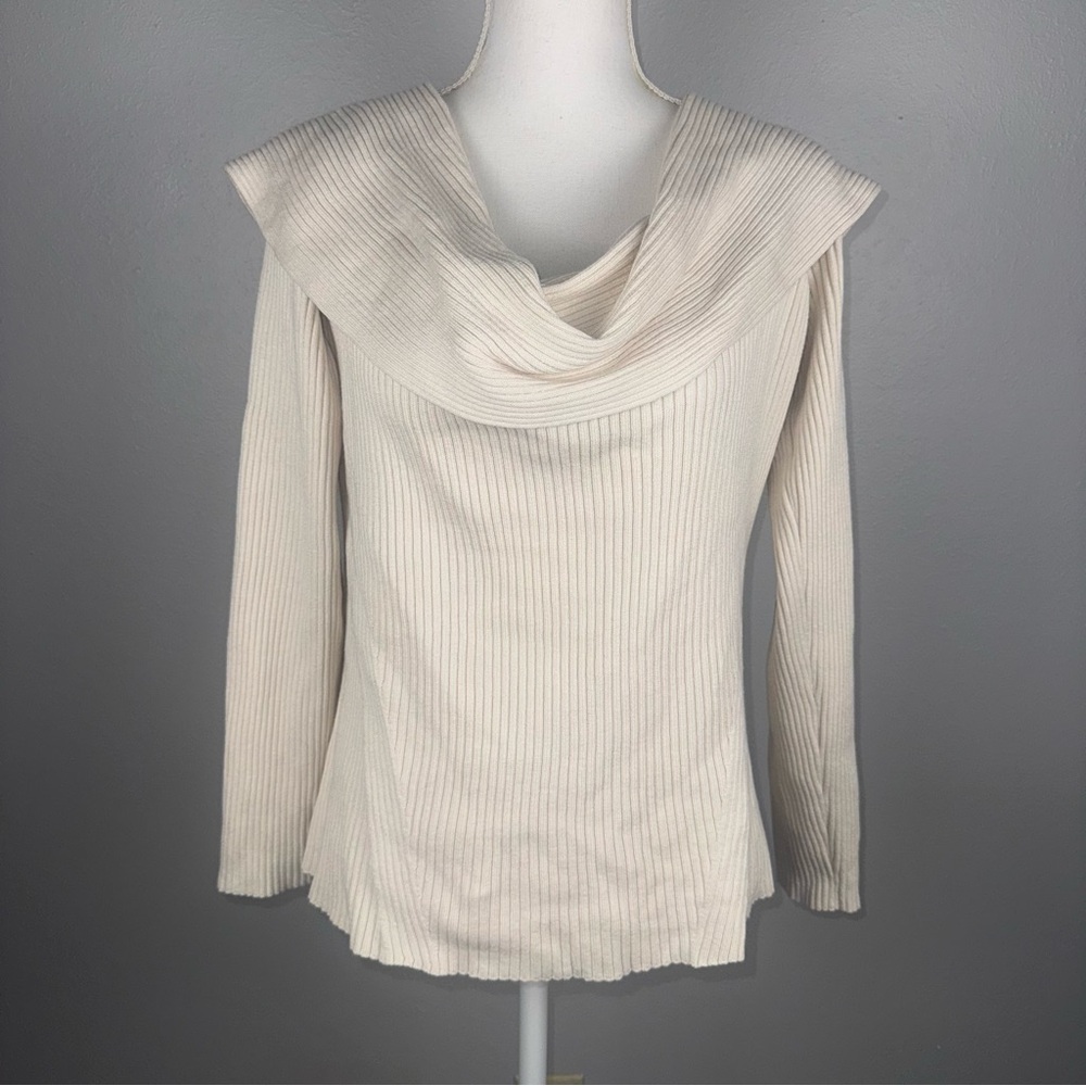 BANANA REPUBLIC Women’s XL Off-Shoulder Wool Blend Sweater Transition Cream